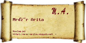Mrár Arita névjegykártya